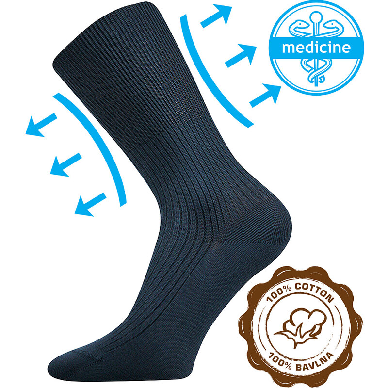 ZDRAVAN zdravotní 100% bavlněné ponožky Lonka