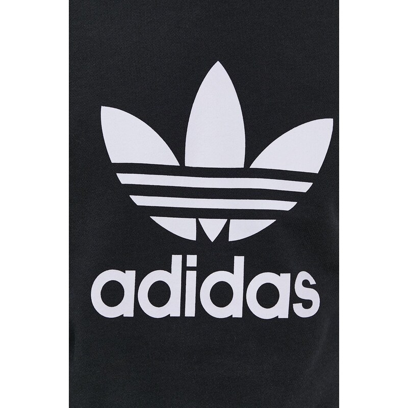 Bavlněná mikina adidas Originals H06651 pánská, černá barva, s potiskem, H06651-BLK/WHT