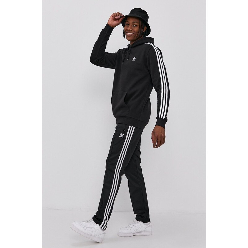 Kalhoty adidas Originals H09115 pánské, černá barva, hladké, H09115-BLACK