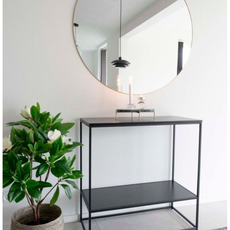 Nordic Living Černý kovový toaletní stolek Winter 80 x 36 cm