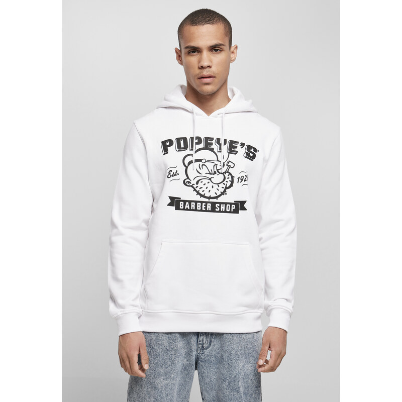 Merchcode Popeye Barber Shop Hoody bílá
