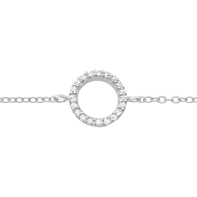 SYLVIENE Stříbrný náramek Circle se Zirkony 20 cm 100404895