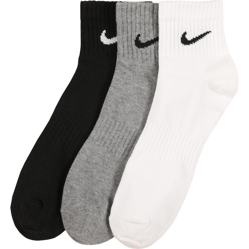 NIKE Sportovní ponožky šedý melír / černá / bílá
