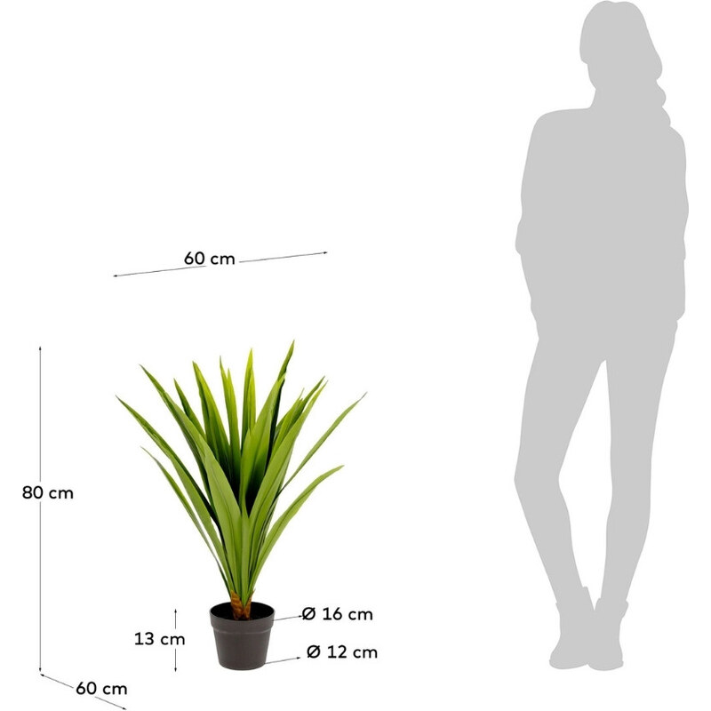 Umělá květina Kave Home Yucca 80 cm