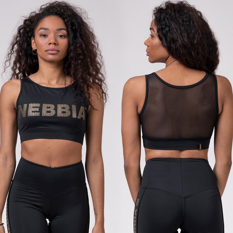 NEBBIA - Mini top Gold mesh 830 (black)