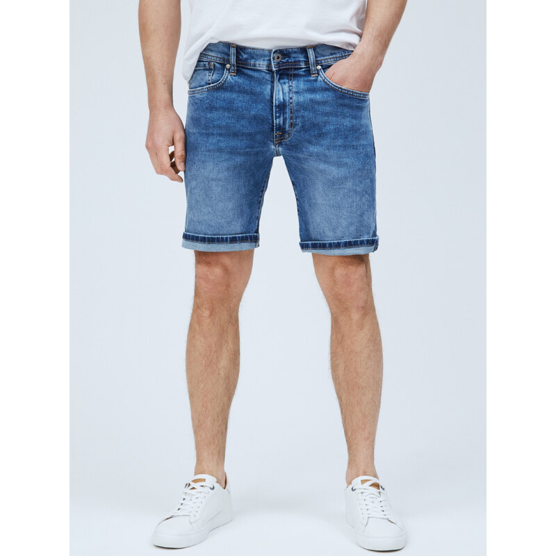Pepe Jeans pánské modré džínové šortky Cane