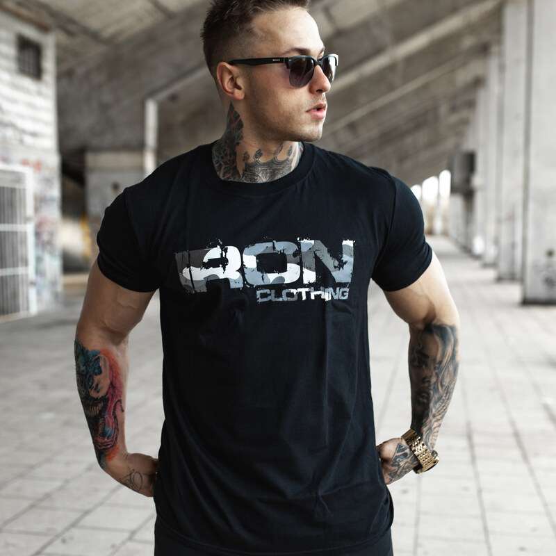 Iron Aesthetics UltraSoft tričko Iron Camo Style, černé