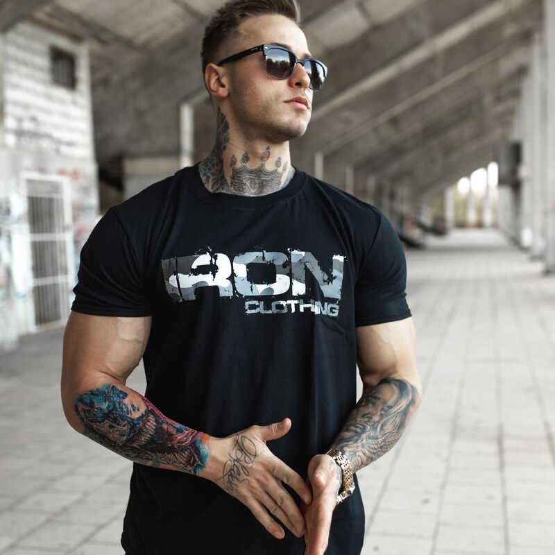 Iron Aesthetics UltraSoft tričko Iron Camo Style, černé