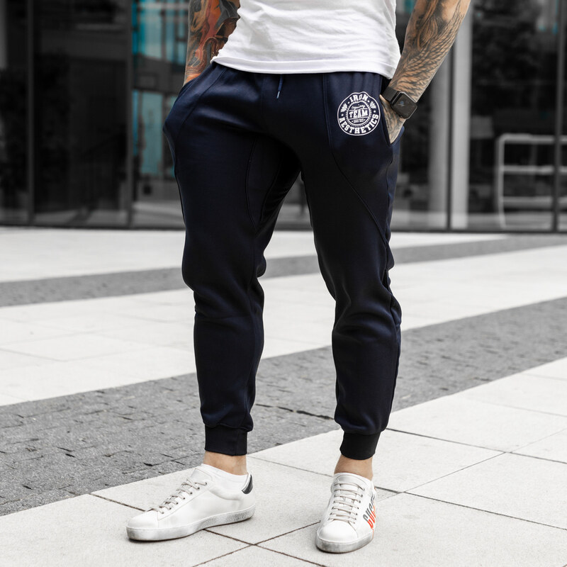 Jogger tepláky Iron Aesthetics Circle Star, navy