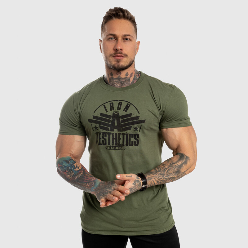 Pánské fitness tričko Iron Aesthetics Force, zelené