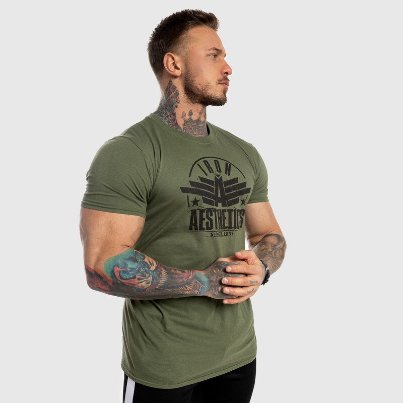 Pánské fitness tričko Iron Aesthetics Force, zelené