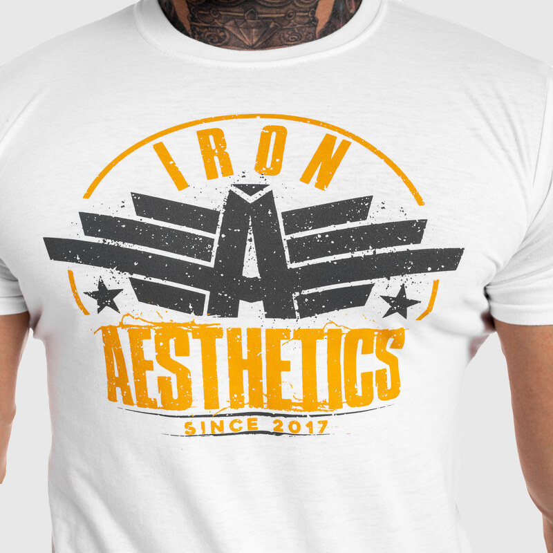 Pánské fitness tričko Iron Aesthetics Force, bílé