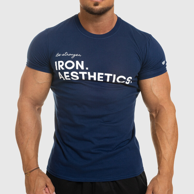 Pánské fitness tričko Iron Aesthetics Be Stronger, modré