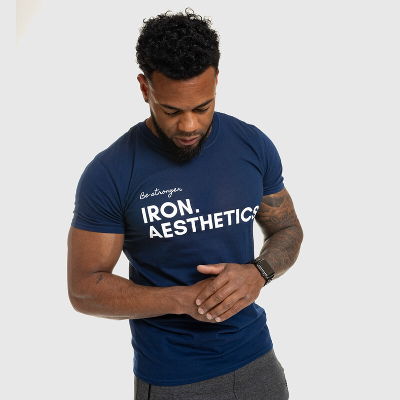 Pánské fitness tričko Iron Aesthetics Be Stronger, modré