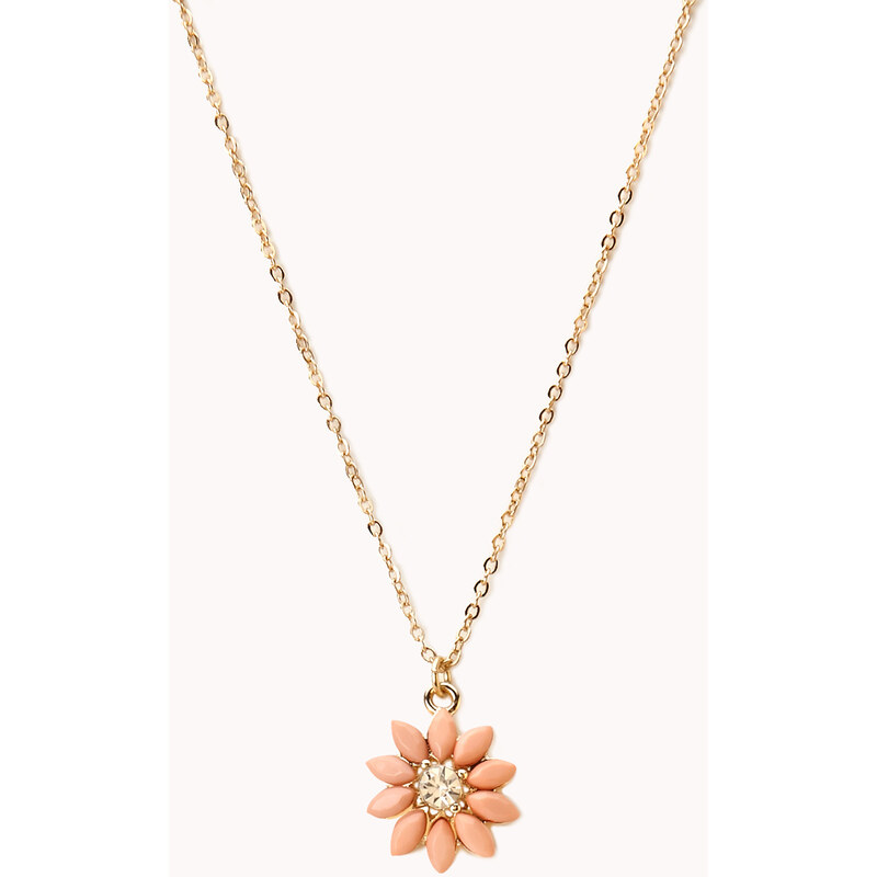 Forever 21 Sunburst Floral Pendant Necklace