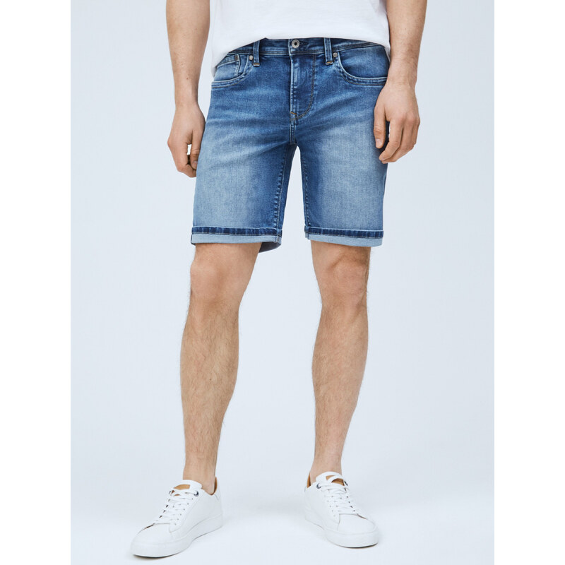 Pepe Jeans pánské modré džínové šortky Hatch