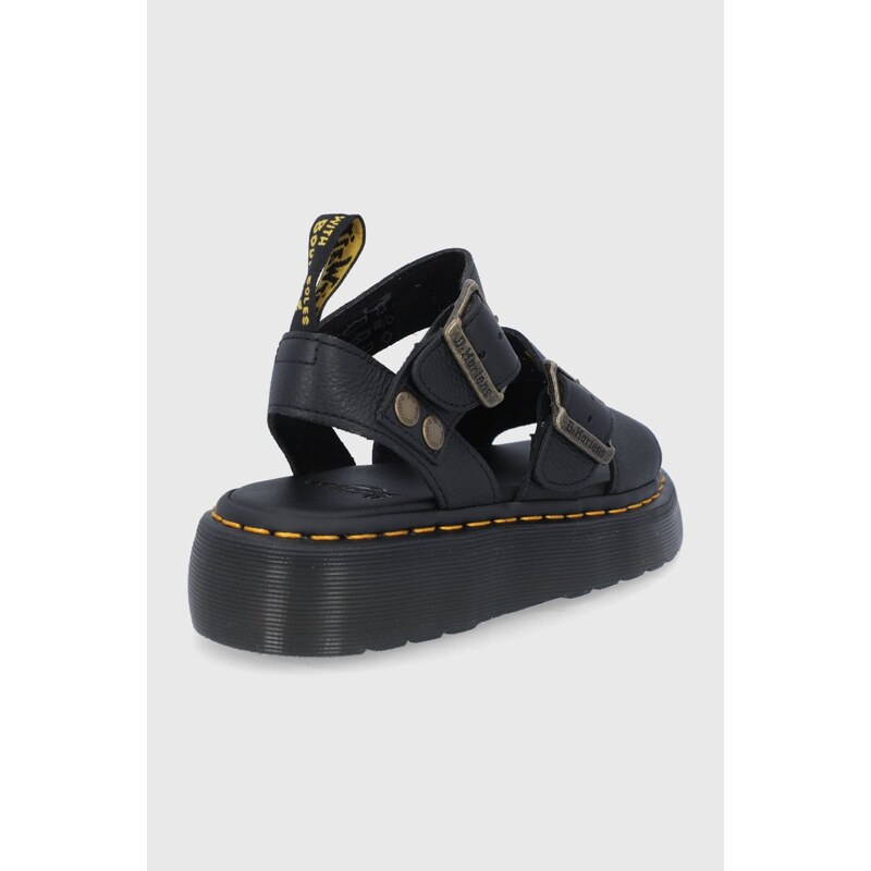 Kožené sandály Dr. Martens Gryphon Quad dámské, černá barva, na platformě, DM25720001.Gryphon.Qu-Black