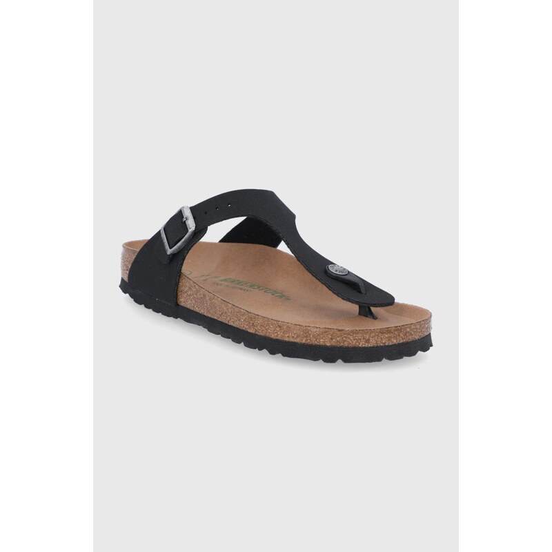 Žabky Birkenstock dámské, černá barva, na plochém podpatku, 1020487.BLACK-BLACK