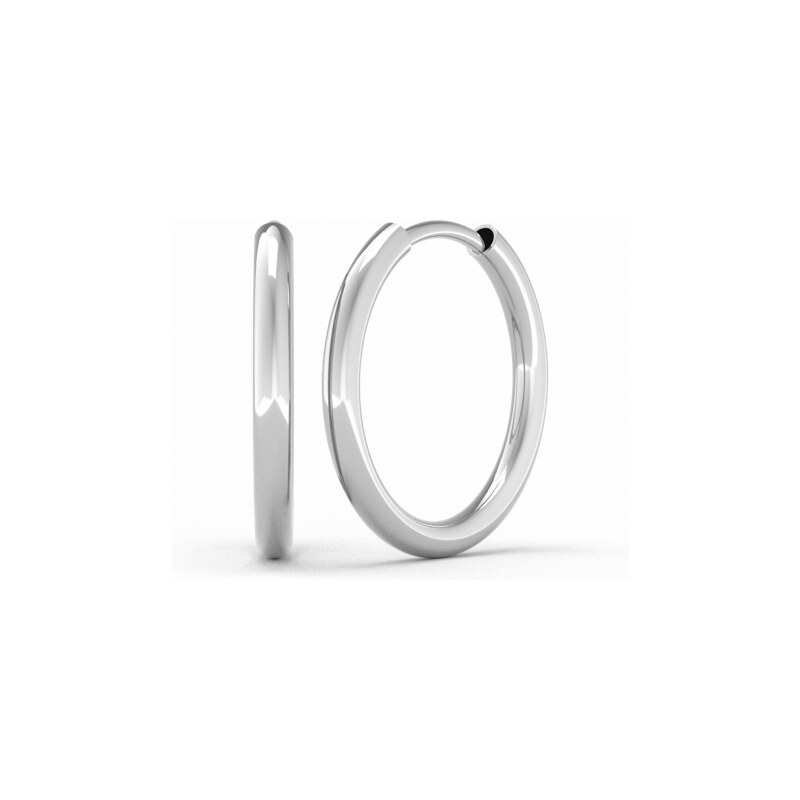 SOLUNA CIRCLES elegantní zlaté náušnice kruhy - průměr 1,6 cm bílé 72740786
