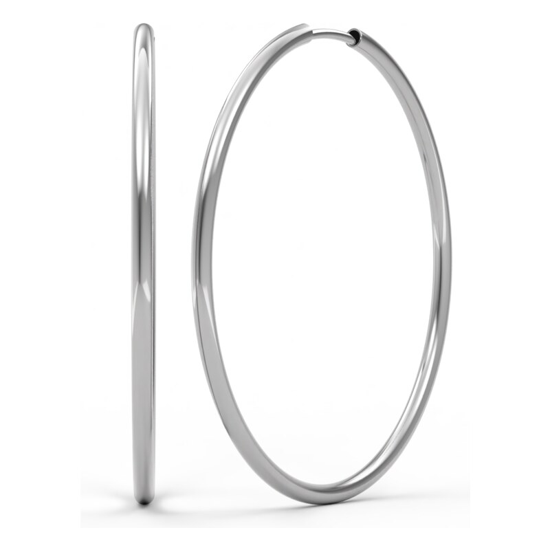 SOLUNA CIRCLES elegantní zlaté náušnice kruhy - průměr 4 cm bílé