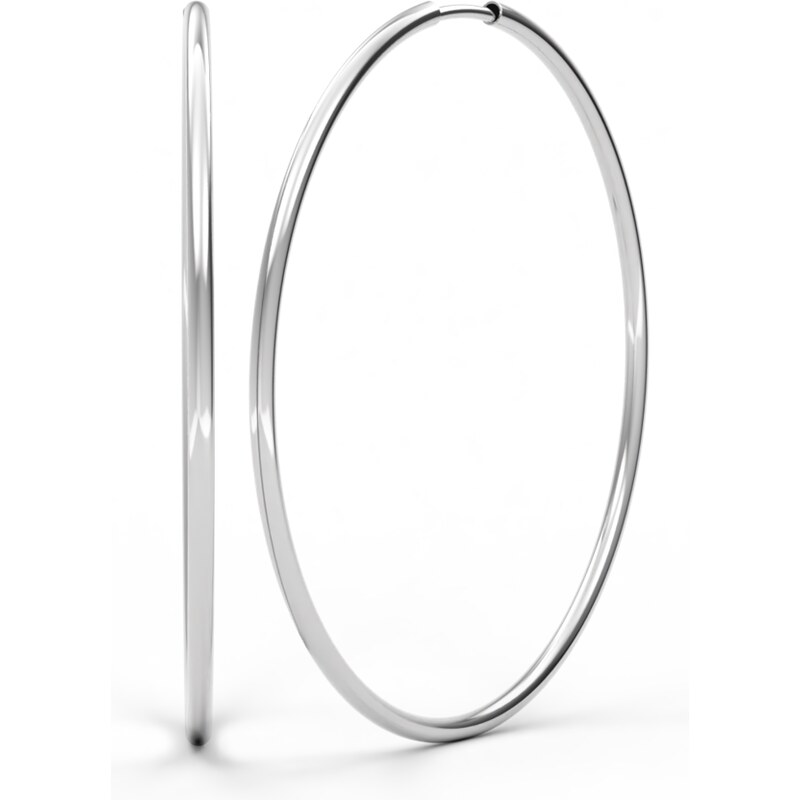 SOLUNA CIRCLES elegantní zlaté náušnice kruhy - průměr 5 cm bílé