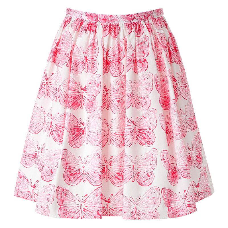 RED Valentino Cotton Butterfly Print Full Skirt