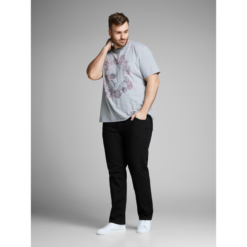 Jack & Jones Plus Džíny 'Tim' černá džínovina