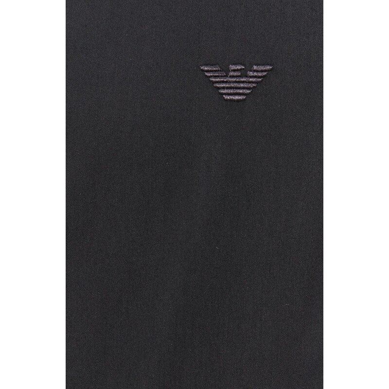 Košile Emporio Armani pánská, černá barva, regular, s klasickým límcem, 8N1C09 1NI9Z