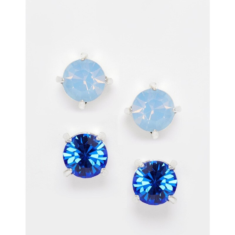 Krystal Swarovski Crystal Stud Earring Pack - Blue
