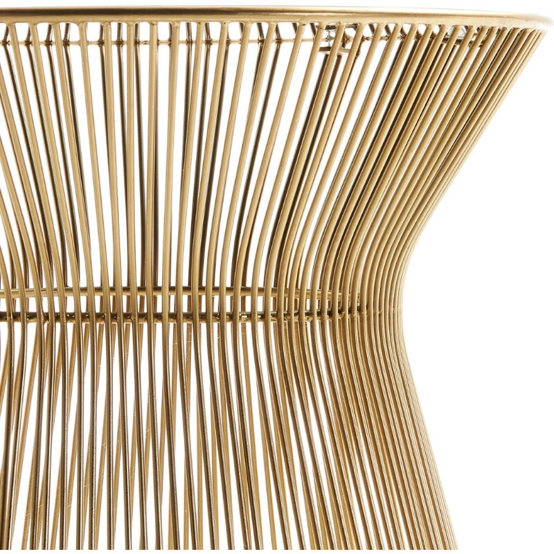 Zlatý skleněný kulatý odkládací stolek Kave Home Jolene 40 cm