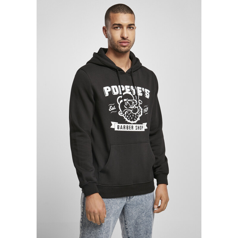 Merchcode Popeye Barber Shop Hoody černá