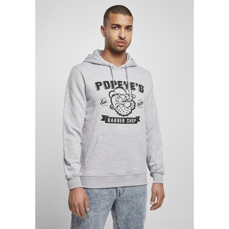 Merchcode Popeye Barber Shop Hoody šedá