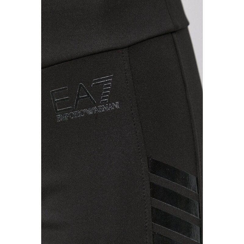Legíny EA7 Emporio Armani dámské, černá barva, s potiskem