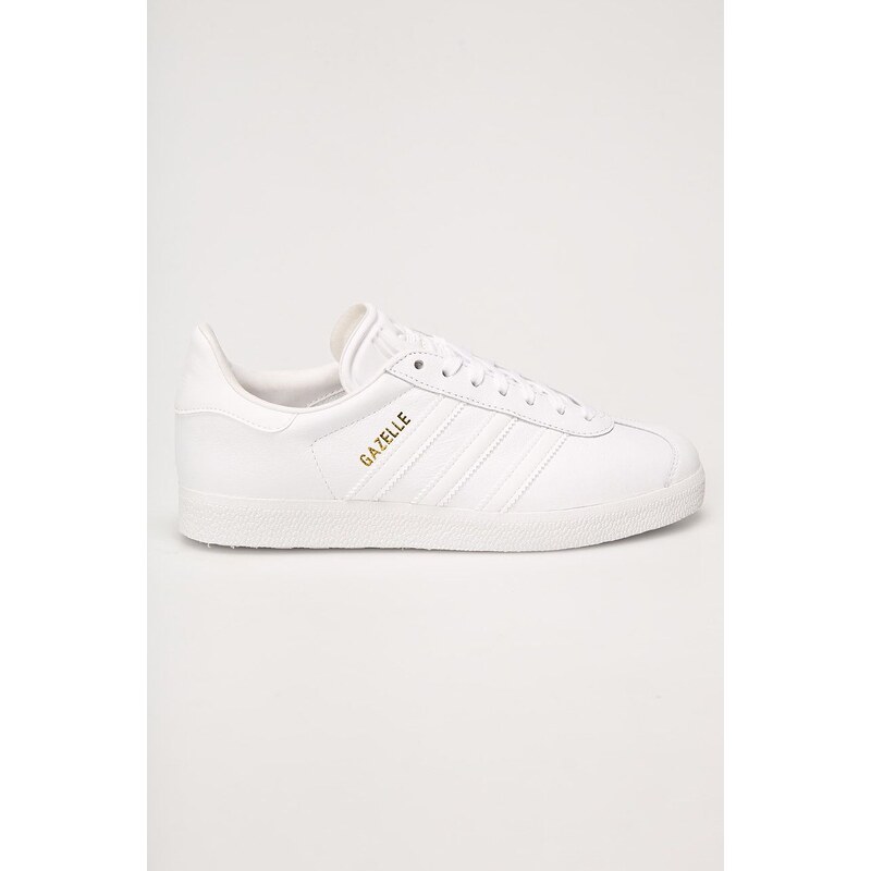 Boty adidas Originals Gazelle bílá barva, na plochém podpatku, BB5498