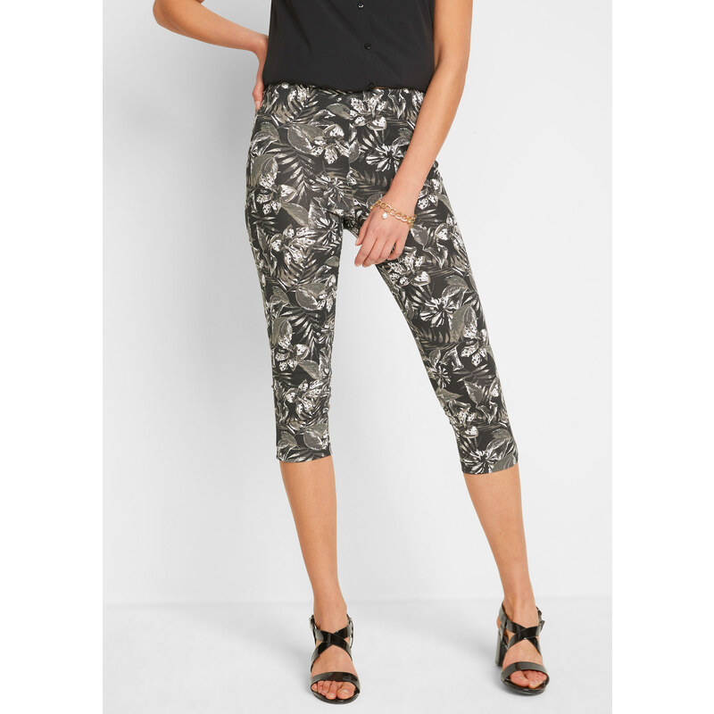 bonprix Capri legíny ze směsi s bavlnou černá Žena 115642110