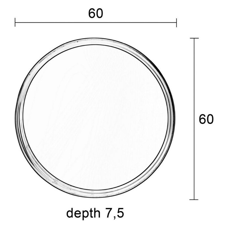 White Label Černé závěsné zrcadlo WLL Raj Medium O 60 cm