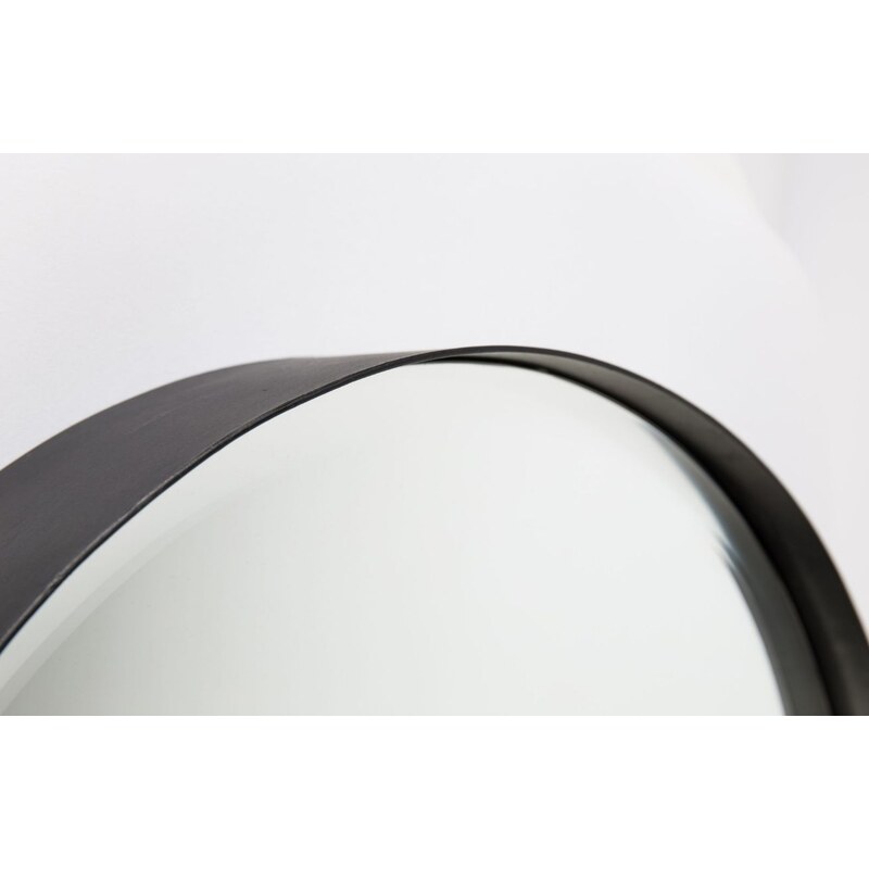White Label Černé závěsné zrcadlo WLL Raj Large O 75 cm