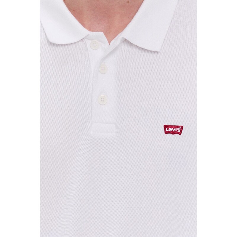 Polo tričko Levi's pánské, bílá barva, hladké, 35883.0003-Neutrals