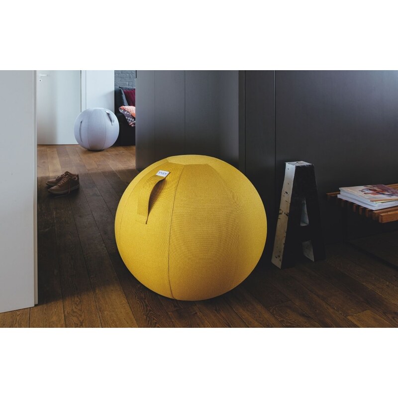 Hořčicově žlutý sedací / gymnastický míč VLUV LEIV Ø 75 cm