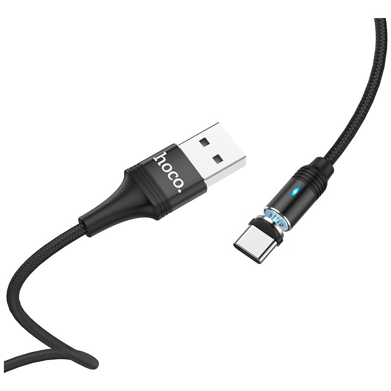 Magnetický kabel USB-C - Hoco, U76 Fresh Black
