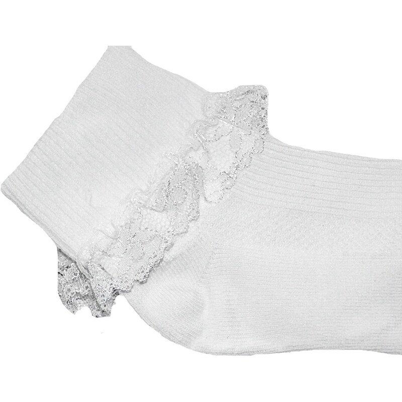 BESNAZZY Kojenecké bílé ponožky s kraječkou