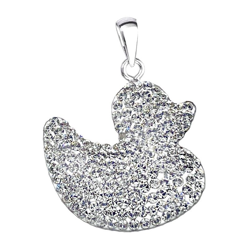 Stříbrný přívěsek s krystaly Swarovski kačenka 74094.1
