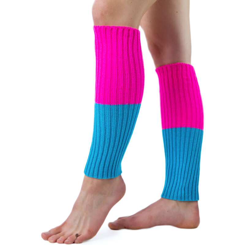 VFstyle růžovo-tyrkysové návleky na nohy 44 cm