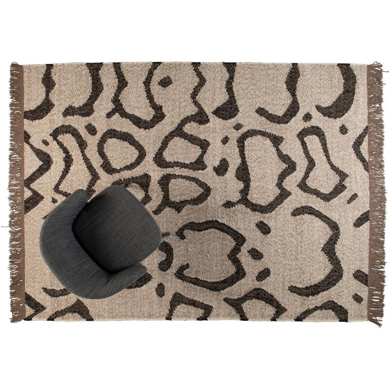 Béžový ručně tkaný vlněný koberec DUTCHBONE AYAAN 200 x 300 cm s africkým motivem