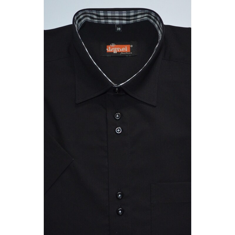 Pánská košile krátký rukáv Jamel Fashion 502 305/11 černá Classic Fit