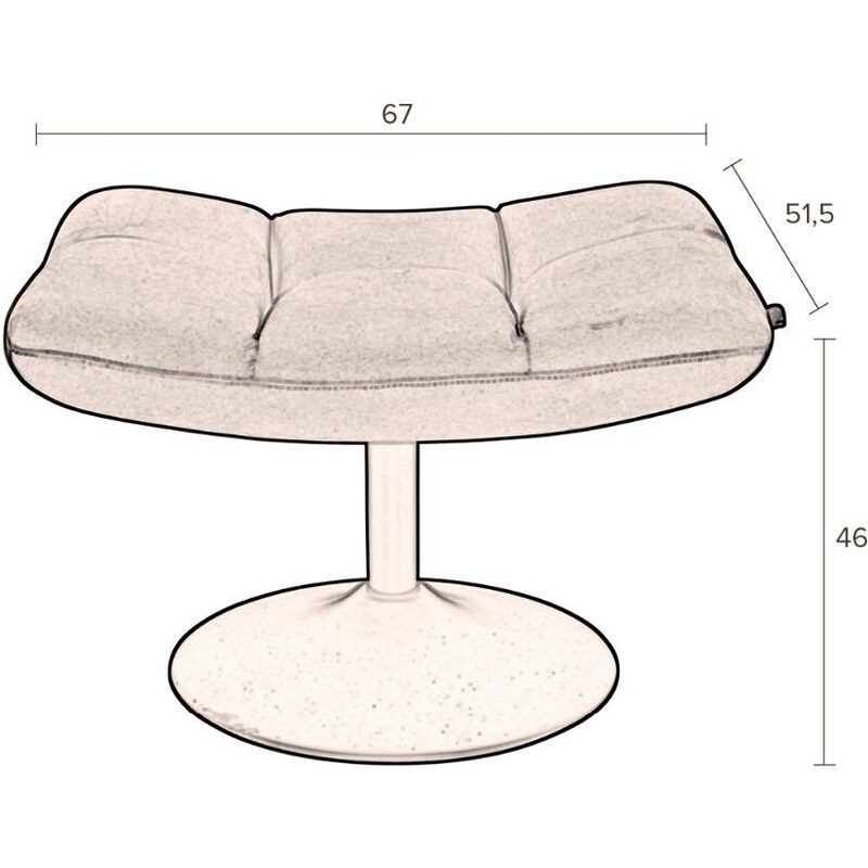 Hnědá koženková vintage podnožka DUTCHBONE Bar