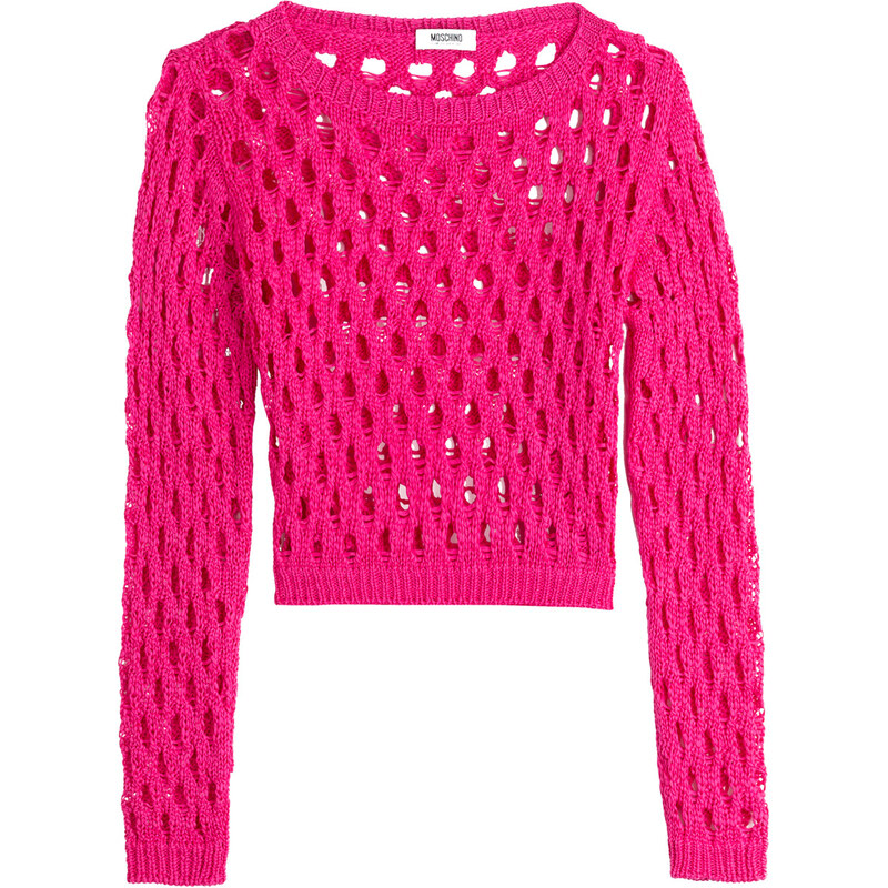 Moschino Cheap and Chic Cropped Knit Mesh Pullover