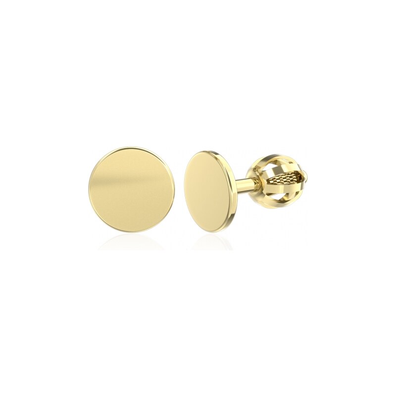 Couple, Minimalistické náušnice IDOL Circle I, žluté zlato, 585