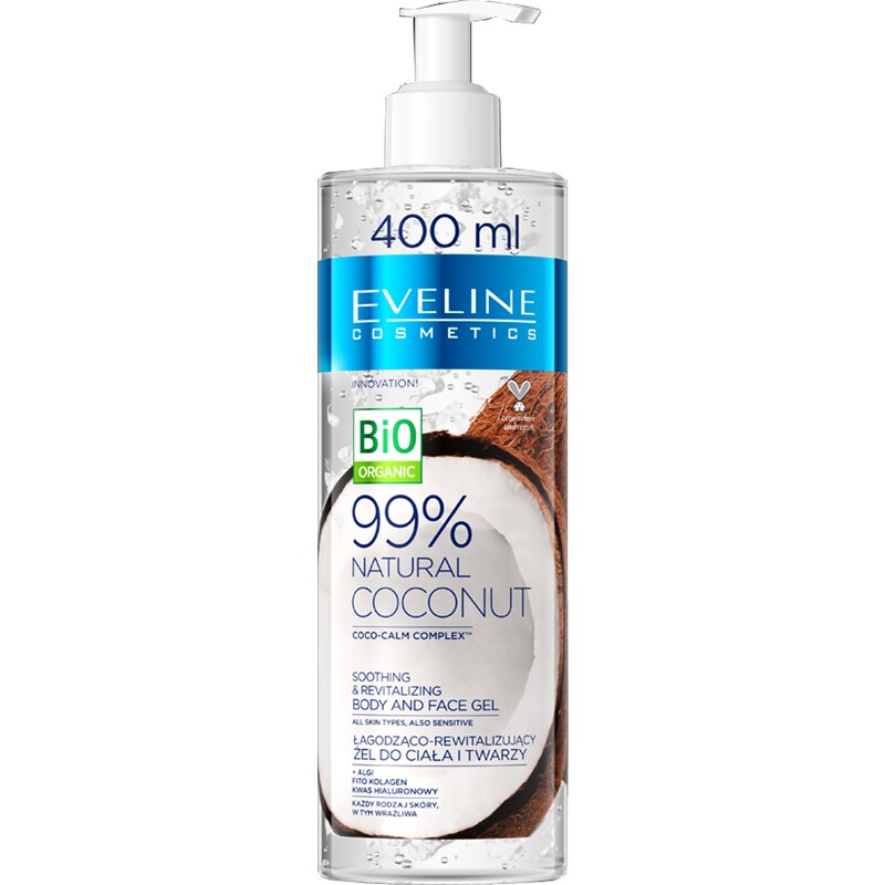 Eveline cosmetics KOKOS Zklidňující a revitalizační tělo/obličej gel 400 ml