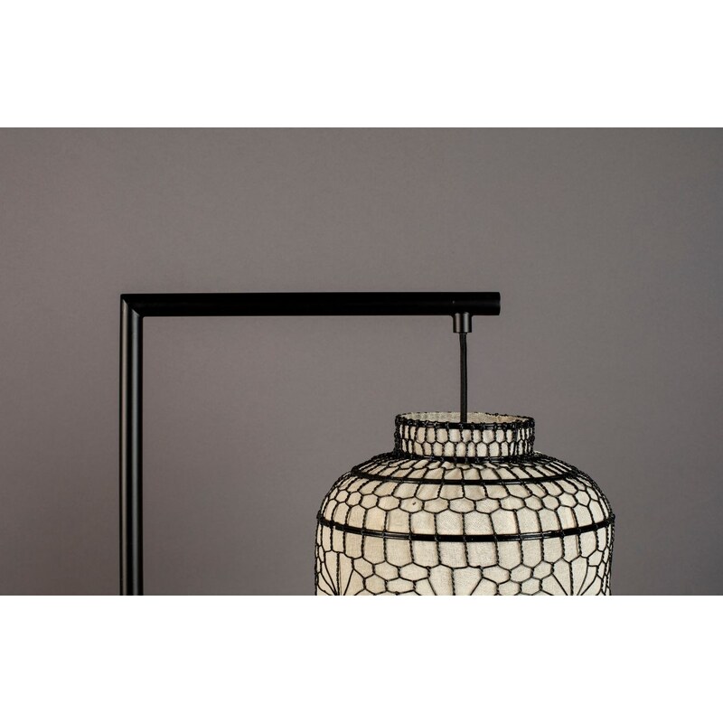 Černobílá vzorovaná stojací lampa DUTCHBONE MING 157 cm